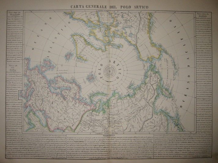 Marzolla Benedetto Carta generale del Polo Artico 1854 Napoli
